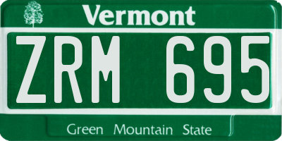 VT license plate ZRM695