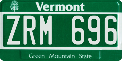 VT license plate ZRM696