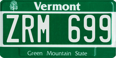 VT license plate ZRM699