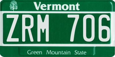 VT license plate ZRM706