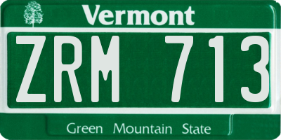 VT license plate ZRM713