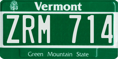 VT license plate ZRM714
