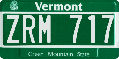 VT license plate ZRM717