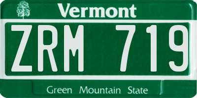 VT license plate ZRM719