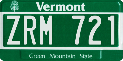 VT license plate ZRM721