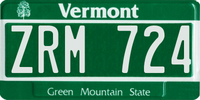 VT license plate ZRM724