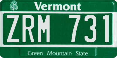 VT license plate ZRM731