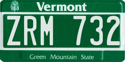 VT license plate ZRM732