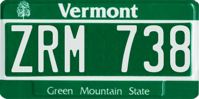 VT license plate ZRM738