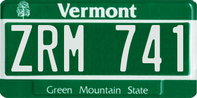 VT license plate ZRM741