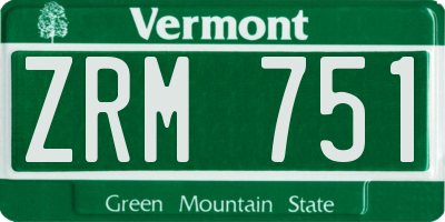 VT license plate ZRM751
