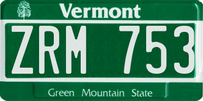 VT license plate ZRM753