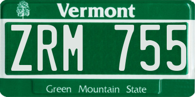 VT license plate ZRM755