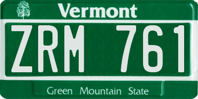 VT license plate ZRM761