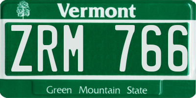 VT license plate ZRM766