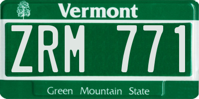 VT license plate ZRM771
