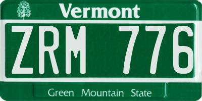 VT license plate ZRM776