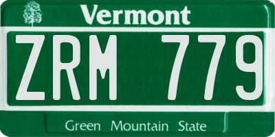 VT license plate ZRM779