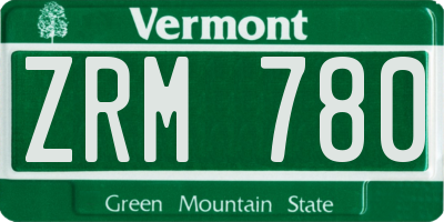 VT license plate ZRM780