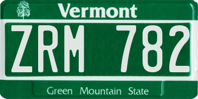 VT license plate ZRM782
