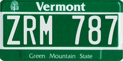 VT license plate ZRM787