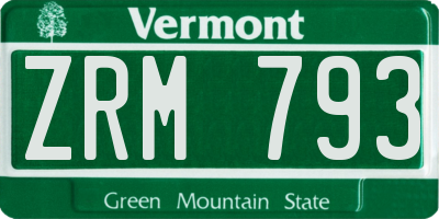 VT license plate ZRM793