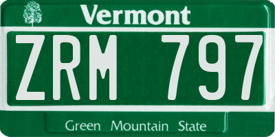 VT license plate ZRM797