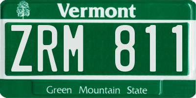 VT license plate ZRM811