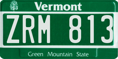 VT license plate ZRM813