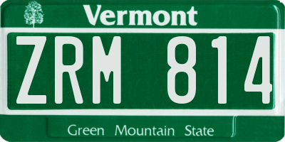 VT license plate ZRM814