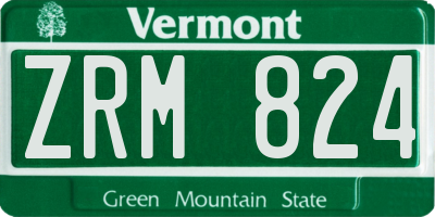 VT license plate ZRM824
