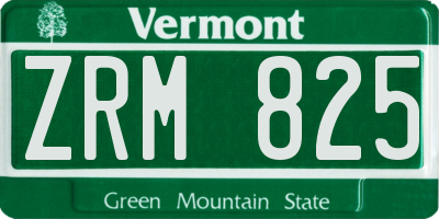 VT license plate ZRM825