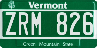 VT license plate ZRM826