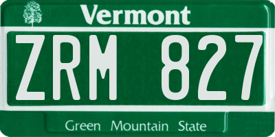 VT license plate ZRM827
