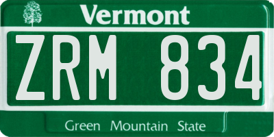 VT license plate ZRM834