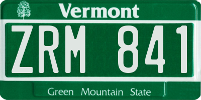 VT license plate ZRM841
