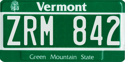VT license plate ZRM842