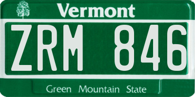 VT license plate ZRM846