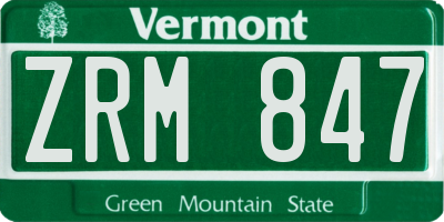 VT license plate ZRM847