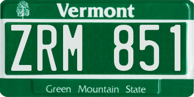 VT license plate ZRM851