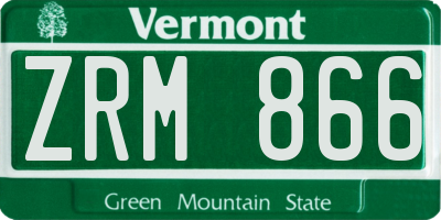 VT license plate ZRM866