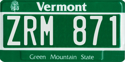 VT license plate ZRM871