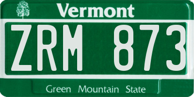VT license plate ZRM873