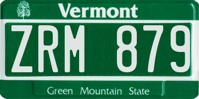 VT license plate ZRM879