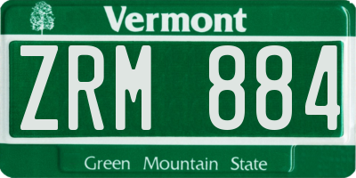 VT license plate ZRM884