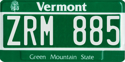 VT license plate ZRM885