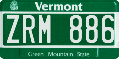 VT license plate ZRM886