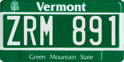 VT license plate ZRM891
