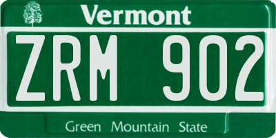VT license plate ZRM902
