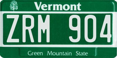 VT license plate ZRM904